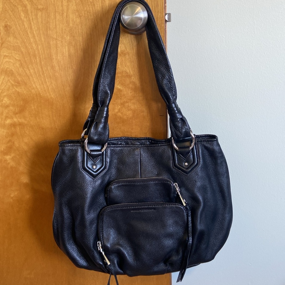 NWOT! Aimee Kestenberg Black pebble leather shoulder/tote bag